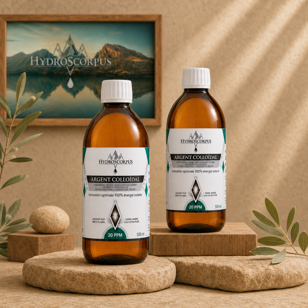 Lot de 2 bouteilles d’argent colloïdal 20PPM